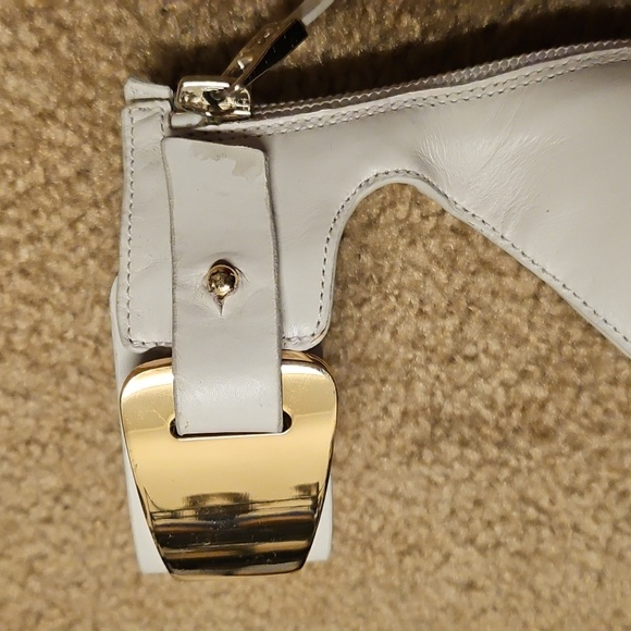Marciano Elegant White High Heels with Gold Accents - Picture 6 of 12